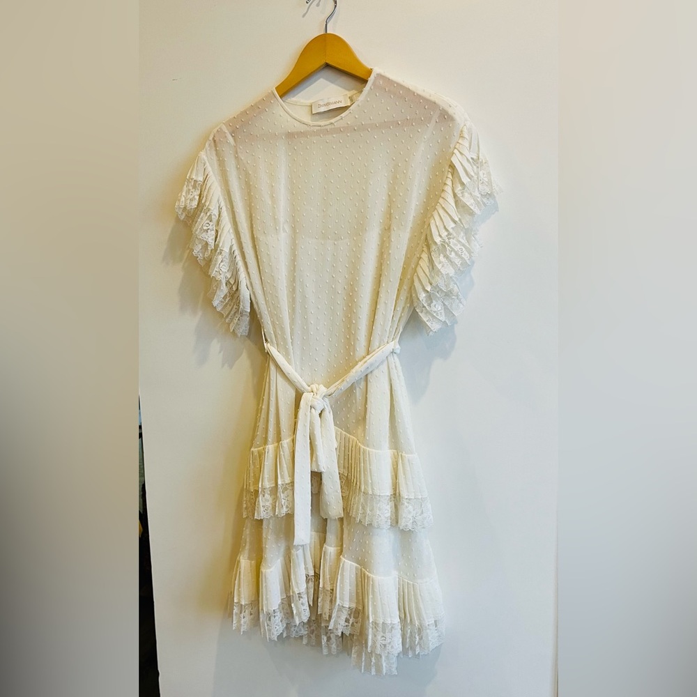 Zimmerman White Lace Wrap dress